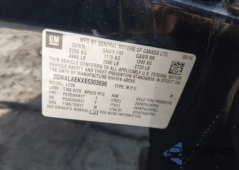 2014 Chevrolet Equinox Ls z USA, uszkodzony, nr VIN 2GNALAEKXE6363696